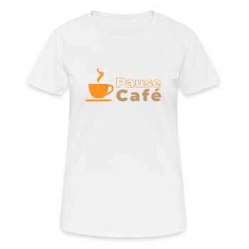 Pause café - T-shirt respirant Femme - blanc - Devant - AI Model Female 172 dark (172cm)