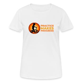 Practice makes progress - Women's Breathable T-Shirt - white - Front - AI Model Female 172 dark (172cm)
