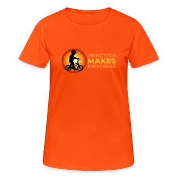 Practice makes progress - Women's Breathable T-Shirt - neon orange - Front - AI Model Female 172 dark (172cm)