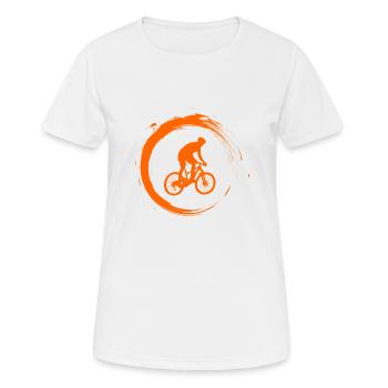 Mountainbike - Frauen T-Shirt atmungsaktiv - Weiß - Vorne - AI Model Female 172 dark (172cm)