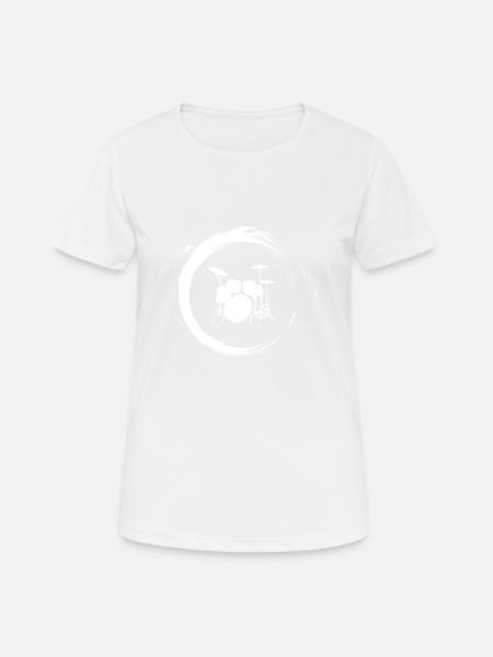 Schlagzeug - Frauen T-Shirt atmungsaktiv - Weiß