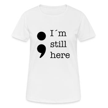 J’ai un point-virgule - T-shirt respirant Femme - blanc - Devant - AI Model Female 172 dark (172cm)