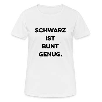 Black is colorful enough - Women's Breathable T-Shirt - white - Front - AI Model Female 172 dark (172cm)