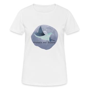 Protect the Oceans | Protects the oceans | Skate - Women's Breathable T-Shirt - white - Front - AI Model Female 172 dark (172cm)