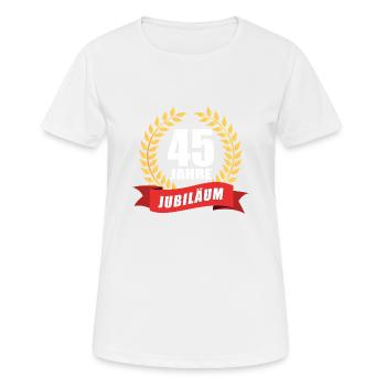 45 Jahre Jubiläum Dienstjubiläum Firma - Frauen T-Shirt atmungsaktiv - Weiß - Vorne - AI Model Female 172 dark (172cm)