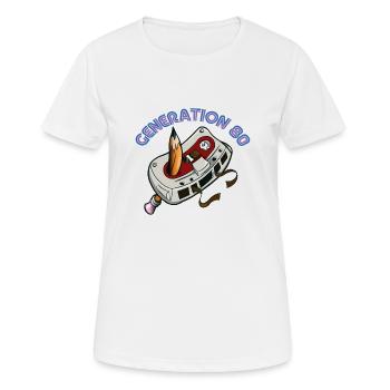 gen80 - Frauen T-Shirt atmungsaktiv - Weiß - Vorne - AI Model Female 172 dark (172cm)
