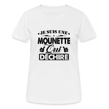 Cadeau Mounette Je suis une Mounette qui Déchire - T-shirt respirant Femme - blanc - Devant - AI Model Female 172 dark (172cm)