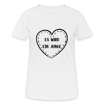 Es wird ein Junge! - Frauen T-Shirt atmungsaktiv - Weiß - Vorne - AI Model Female 172 dark (172cm)