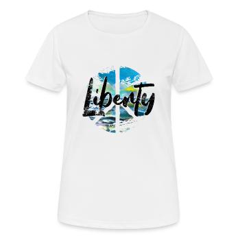 Peace woodstock Liberty - Frauen T-Shirt atmungsaktiv - Weiß - Vorne - AI Model Female 172 dark (172cm)