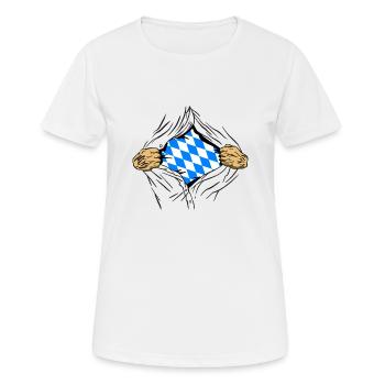 Drapeau bavarois d’occasion Look Drapeau bavarois Vintage - T-shirt respirant Femme - blanc - Devant - AI Model Female 172 dark (172cm)