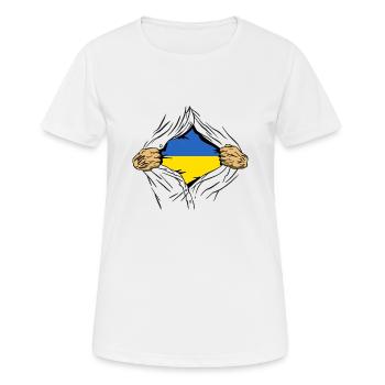 Ukraine Flag Vintage Ukrainian Flag Used Look - Women's Breathable T-Shirt - white - Front - AI Model Female 172 dark (172cm)