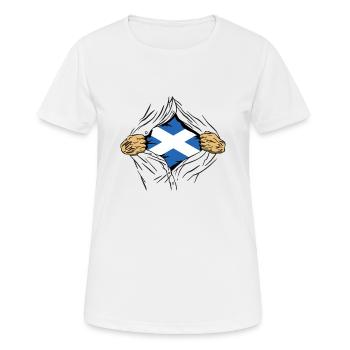Schottland Flagge Schottische Fahne Alba GB UK - Frauen T-Shirt atmungsaktiv - Weiß - Vorne - AI Model Female 172 dark (172cm)