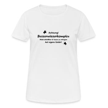 Besserwisser Schlaumeier Alleswisser - Frauen T-Shirt atmungsaktiv - Weiß - Vorne - AI Model Female 172 dark (172cm)