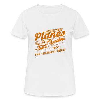 Flugzeug Pilot Flugzeuge Flugzeug Landung Geschenk - Frauen T-Shirt atmungsaktiv - Weiß - Vorne - AI Model Female 172 dark (172cm)