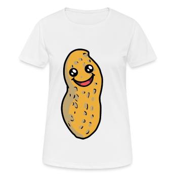 cacahuète amicale sympathique belle émotion - T-shirt respirant Femme - blanc - Devant - AI Model Female 172 dark (172cm)