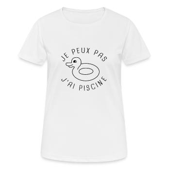 canard piscine - T-shirt respirant Femme - blanc - Devant - AI Model Female 172 dark (172cm)