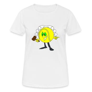 Tennis Court Referee Comic Funny Judge - Women's Breathable T-Shirt - white - Front - AI Model Female 172 dark (172cm)