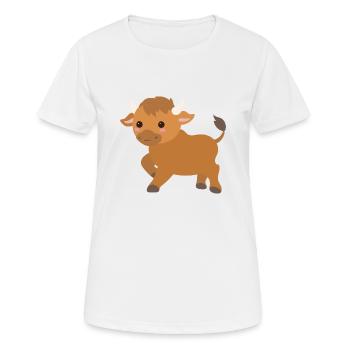 Stier - Frauen T-Shirt atmungsaktiv - Weiß - Vorne - AI Model Female 172 dark (172cm)