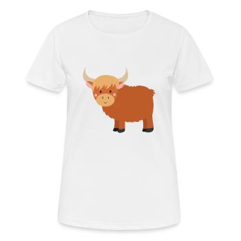 Bovins Highland - T-shirt respirant Femme - blanc - Devant - AI Model Female 172 dark (172cm)