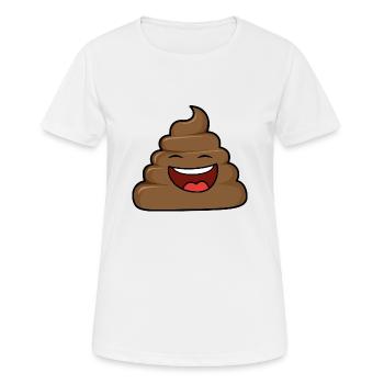 Poop Lacht - Frauen T-Shirt atmungsaktiv - Weiß - Vorne - AI Model Female 172 dark (172cm)