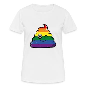 LGBT Poop - Frauen T-Shirt atmungsaktiv - Weiß - Vorne - AI Model Female 172 dark (172cm)