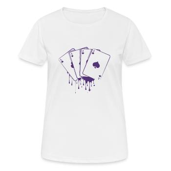 Playing Card Poker Poker Player Gift Card Game - Women's Breathable T-Shirt - white - Front - AI Model Female 172 dark (172cm)