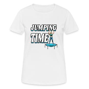 Jumping Trampolin Trendsport Fitness Damen Sport - Frauen T-Shirt atmungsaktiv - Weiß - Vorne - AI Model Female 172 dark (172cm)