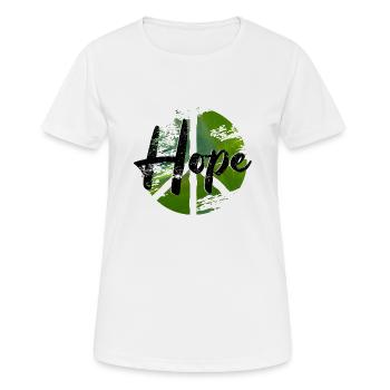 Peace woodstock hope - Frauen T-Shirt atmungsaktiv - Weiß - Vorne - AI Model Female 172 dark (172cm)
