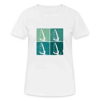 Windsurfing Windsurfer Wellenweiten Wind Wasser - Frauen T-Shirt atmungsaktiv - Weiß - Vorne - AI Model Female 172 dark (172cm)
