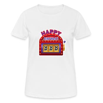 Joyeux anniversaire 25 - T-shirt respirant Femme - blanc - Devant - AI Model Female 172 dark (172cm)