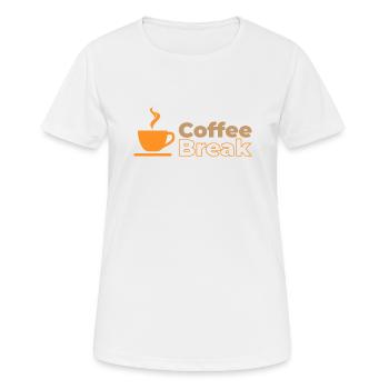 Pause-café - T-shirt respirant Femme - blanc - Devant - AI Model Female 172 dark (172cm)