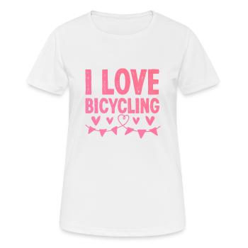 Ich Liebe Fahrradfahren - Frauen T-Shirt atmungsaktiv - Weiß - Vorne - AI Model Female 172 dark (172cm)