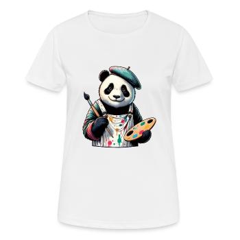 Cute Panda Artist - Women's Breathable T-Shirt - white - Front - AI Model Female 172 dark (172cm)