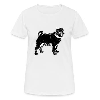 Mops - Frauen T-Shirt atmungsaktiv - Weiß - Vorne - AI Model Female 172 dark (172cm)