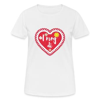 I mog di - Frauen T-Shirt atmungsaktiv - Weiß - Vorne - AI Model Female 172 dark (172cm)