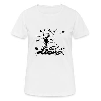 LION - Frauen T-Shirt atmungsaktiv - Weiß - Vorne - AI Model Female 172 dark (172cm)