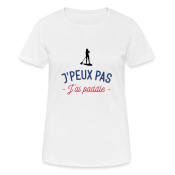 J'peux pas j'ai paddle - T-shirt respirant Femme - blanc - Devant - AI Model Female 172 dark (172cm)