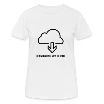 Téléchargement d'une nouvelle personne dans le cloud - T-shirt respirant Femme - blanc - Devant - AI Model Female 172 dark (172cm)