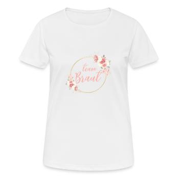 Team Braut! personalisierbar - Frauen T-Shirt atmungsaktiv - Weiß - Vorne - AI Model Female 172 dark (172cm)