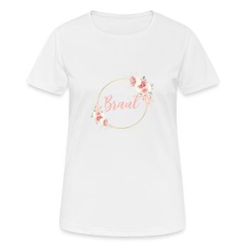 Team Braut! personalisierbar - Frauen T-Shirt atmungsaktiv - Weiß - Vorne - AI Model Female 172 dark (172cm)