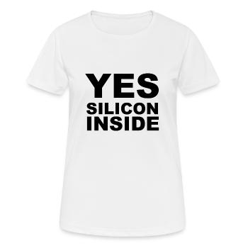 Yes Silicon Inside - T-shirt respirant Femme - blanc - Devant - AI Model Female 172 dark (172cm)