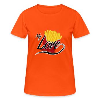 French fries - Women's Breathable T-Shirt - neon orange - Front - AI Model Female 172 dark (172cm)