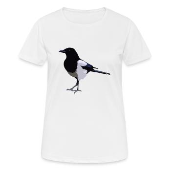 Elster - Frauen T-Shirt atmungsaktiv - Weiß - Vorne - AI Model Female 172 dark (172cm)