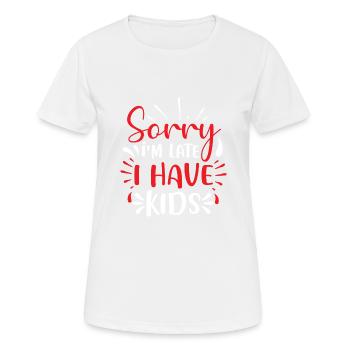 J’ai des enfants - T-shirt respirant Femme - blanc - Devant - AI Model Female 172 dark (172cm)