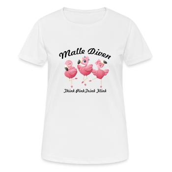 Malle Diven Think Pink Trink Flink Braut Geschenk - Frauen T-Shirt atmungsaktiv - Weiß - Vorne - AI Model Female 172 dark (172cm)