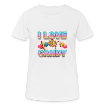 J’aime Candy Sweets Candy Lollipop - T-shirt respirant Femme - blanc - Devant - AI Model Female 172 dark (172cm)