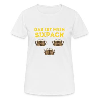 Das ist mein Sixpack Bier Saufen Prost Party Funny - Frauen T-Shirt atmungsaktiv - Weiß - Vorne - AI Model Female 172 dark (172cm)