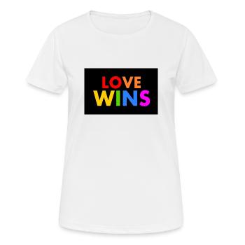 Love wins - Women's Breathable T-Shirt - white - Front - AI Model Female 172 dark (172cm)