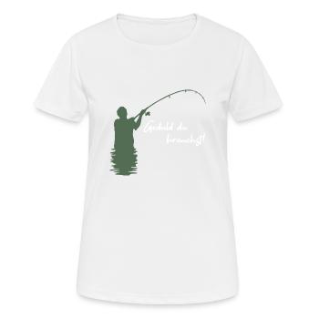 Angler - Frauen T-Shirt atmungsaktiv - Weiß - Vorne - AI Model Female 172 dark (172cm)