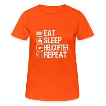 hélicoptère - T-shirt respirant Femme - orange néon - Devant - AI Model Female 172 dark (172cm)